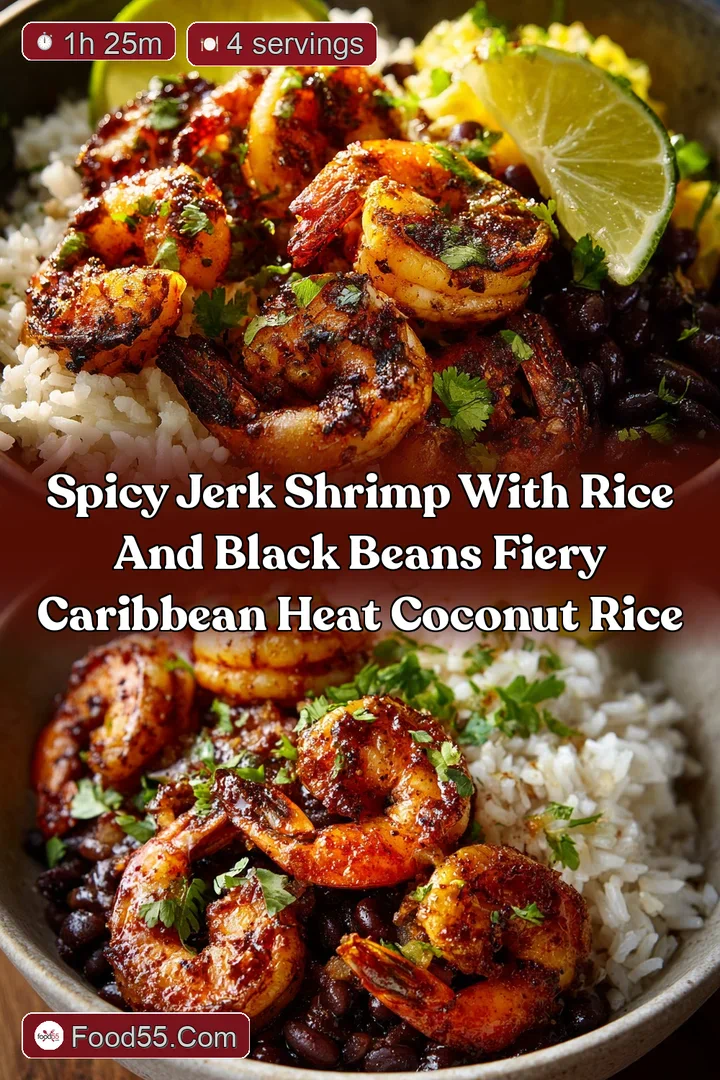Spicy Jerk Shrimp with Rice and Black Beans Fiery Caribbean Heat Coconut Rice