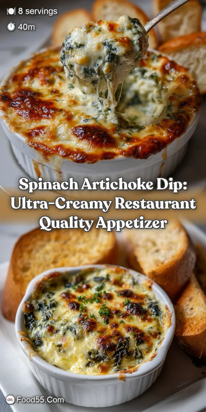 Spinach Artichoke Dip: Ultra-Creamy Restaurant Quality Appetizer
