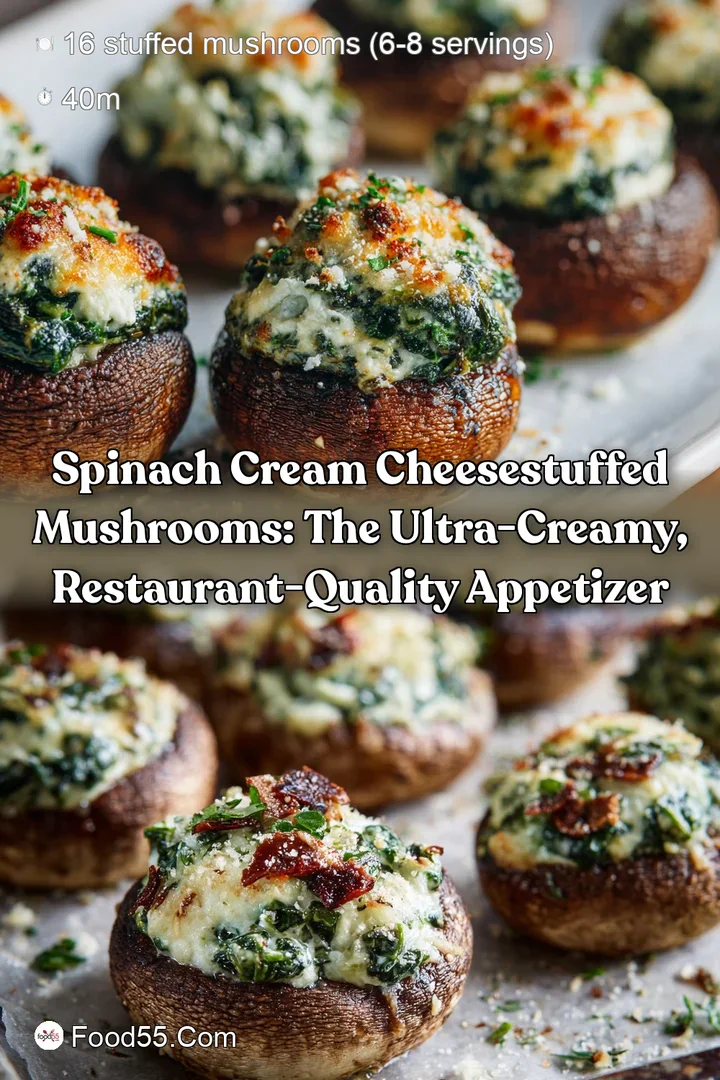 Spinach Cream CheeseStuffed Mushrooms: The Ultra-Creamy Restaurant-Quality Appetizer