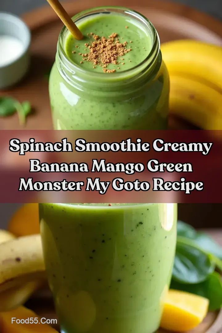 Spinach Smoothie Creamy Banana Mango Green Monster My GoTo Recipe