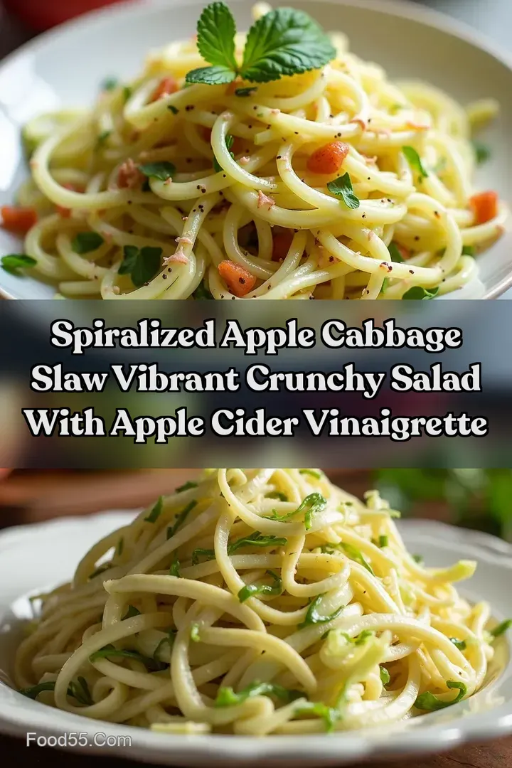 Spiralized Apple Cabbage Slaw Vibrant Crunchy Salad with Apple Cider Vinaigrette
