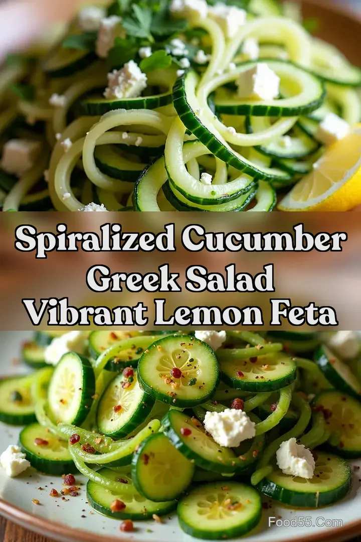Spiralized Cucumber Greek Salad Vibrant Lemon Feta