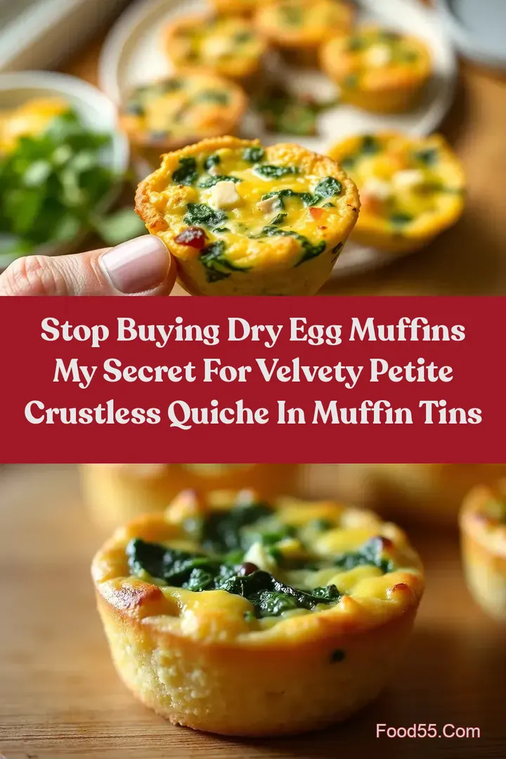 Stop Buying Dry Egg Muffins My Secret for Velvety Petite Crustless Quiche in Muffin Tins