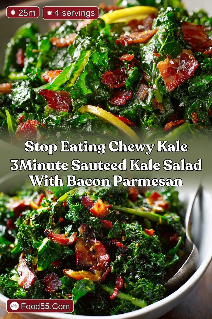 Stop Eating Chewy Kale 3Minute Sauteed Kale Salad with Bacon Parmesan