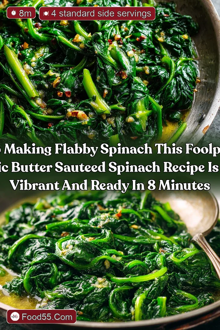 Stop making flabby spinach This foolproof Garlic Butter Sauteed Spinach recipe is rich vibrant and ready in 8 minutes