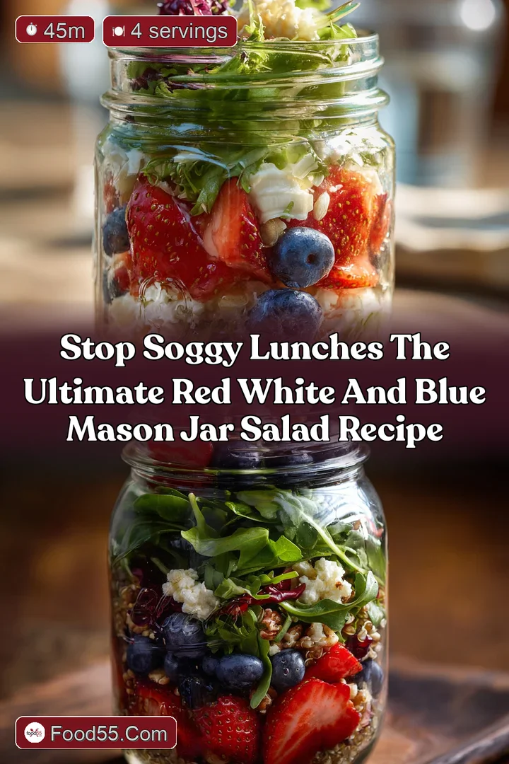 Stop Soggy Lunches The Ultimate Red White and Blue Mason Jar Salad Recipe