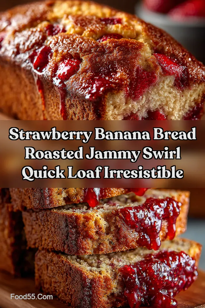 Strawberry Banana Bread Roasted Jammy Swirl Quick Loaf Irresistible