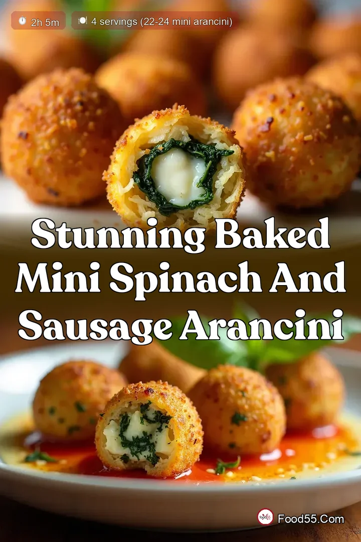 Stunning Baked Mini Spinach and Sausage Arancini