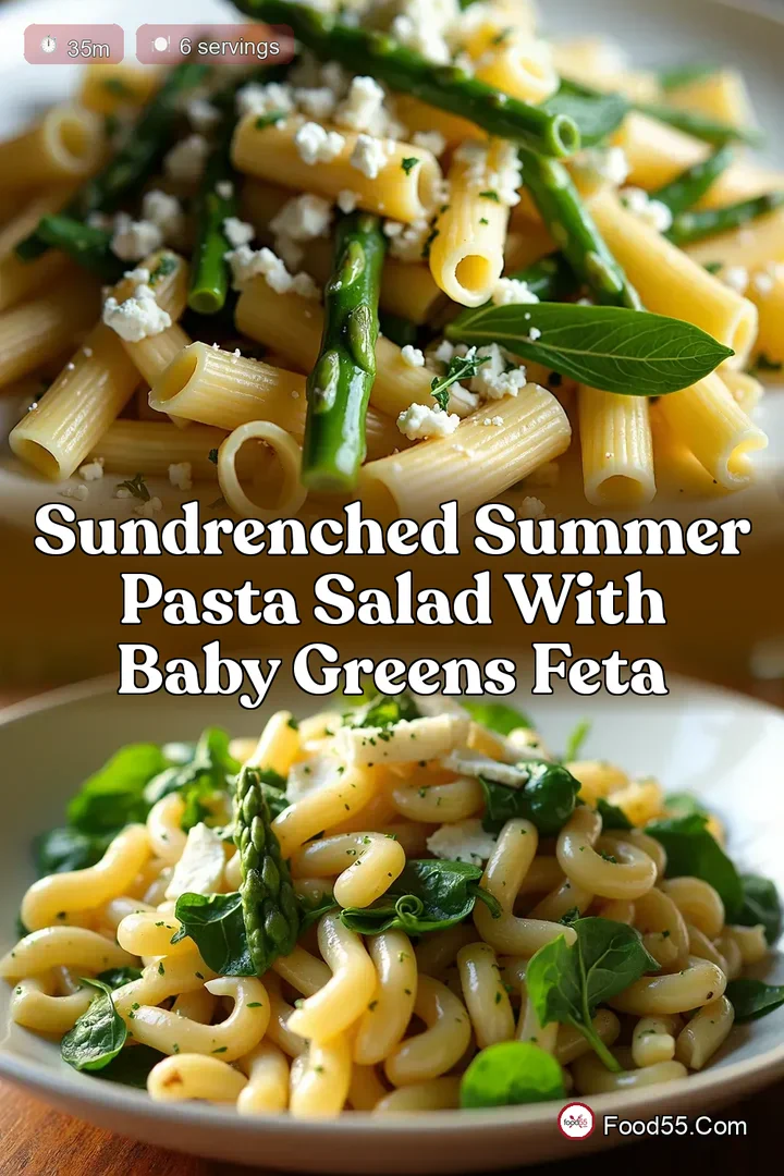 SunDrenched Summer Pasta Salad with Baby Greens Feta