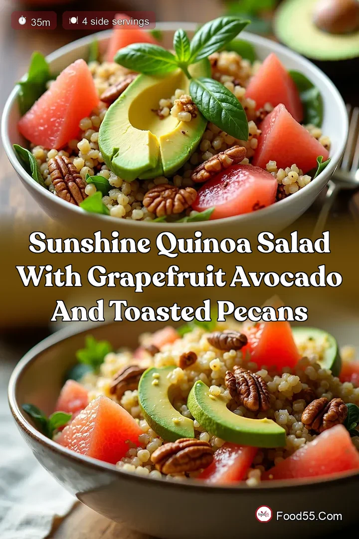 Sunshine Quinoa Salad with Grapefruit Avocado and Toasted Pecans