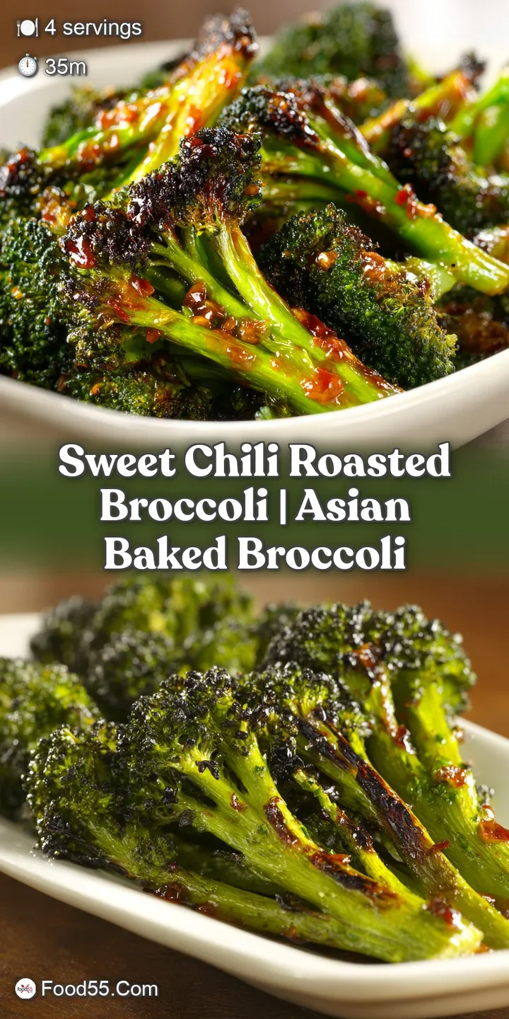 Close-up of glistening, honey-colored glaze clinging to charred broccoli florets with a sprinkle of sesame seeds.