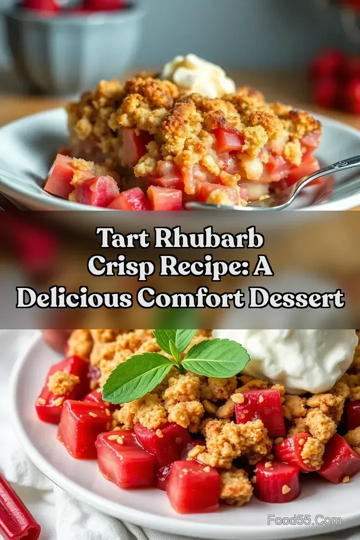 Tart Rhubarb Crisp Recipe: A Delicious Comfort Dessert : PIN FOR LATER Tart Rhubarb Crisp Recipe: A Delicious Comfort Dessert