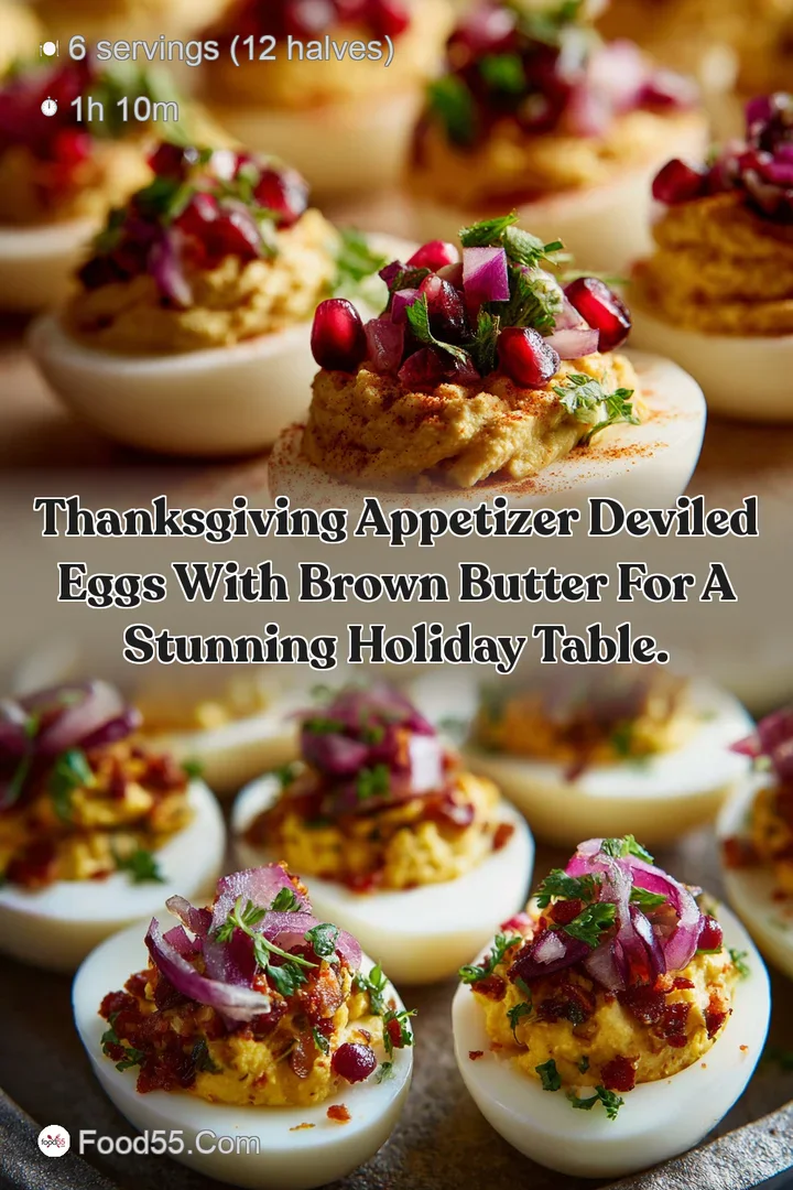 Thanksgiving Appetizer Deviled Eggs with Brown Butter for a stunning holiday table.