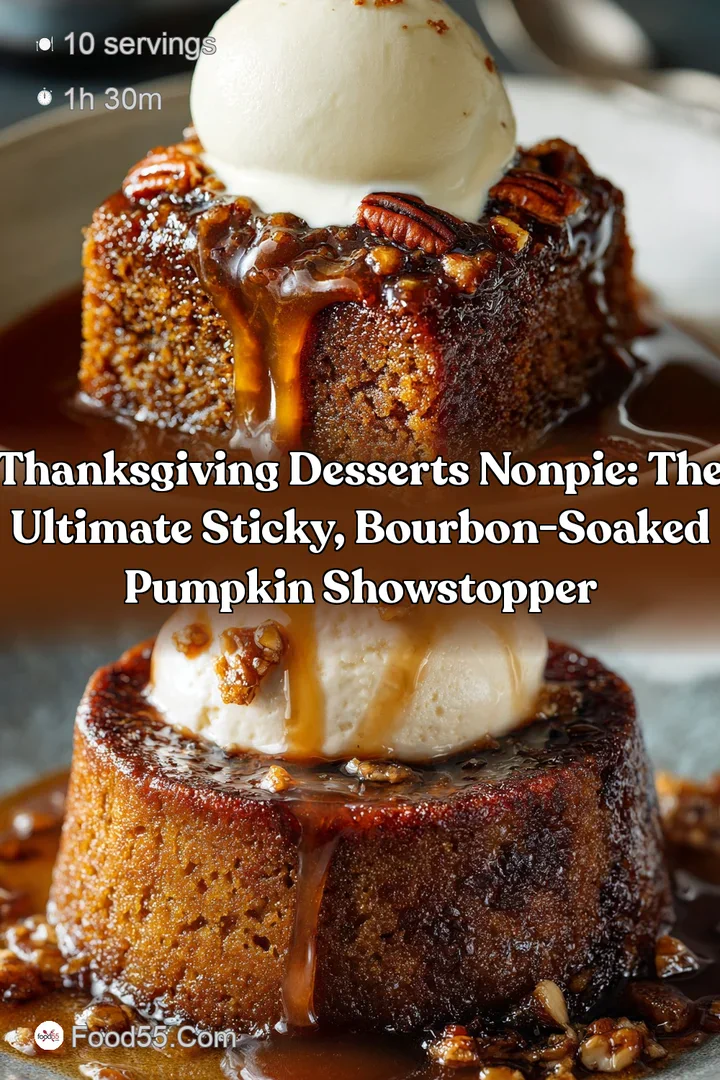 Thanksgiving Desserts NonPie: The ultimate sticky bourbon-soaked pumpkin showstopper