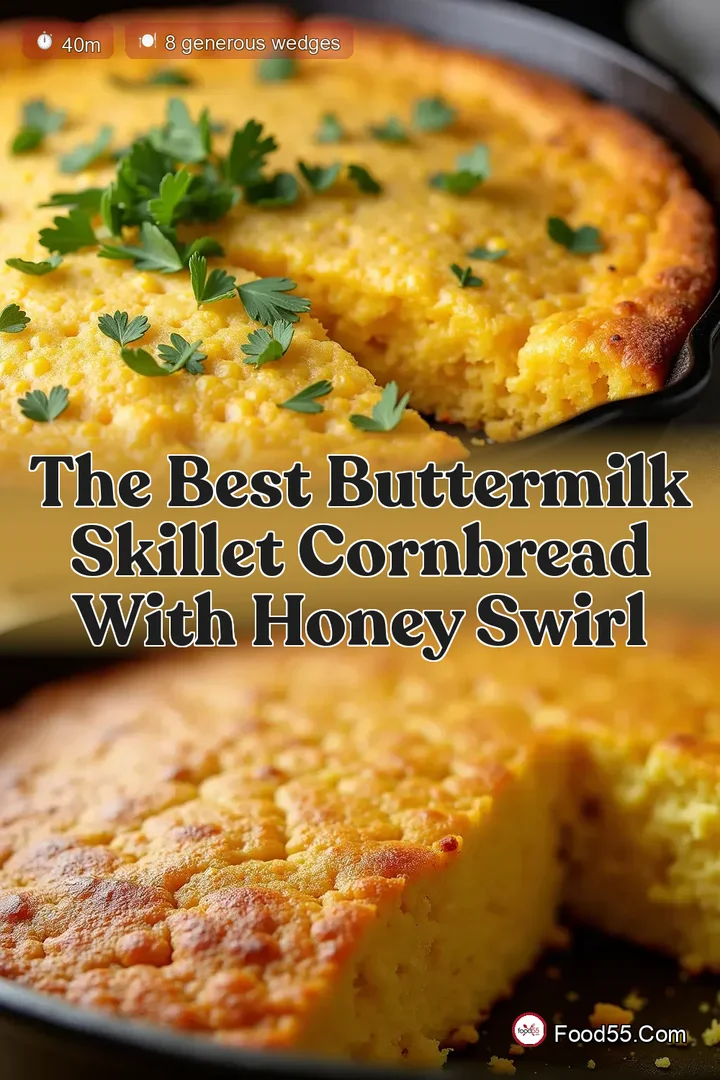 The Best Buttermilk Skillet Cornbread with Honey Swirl