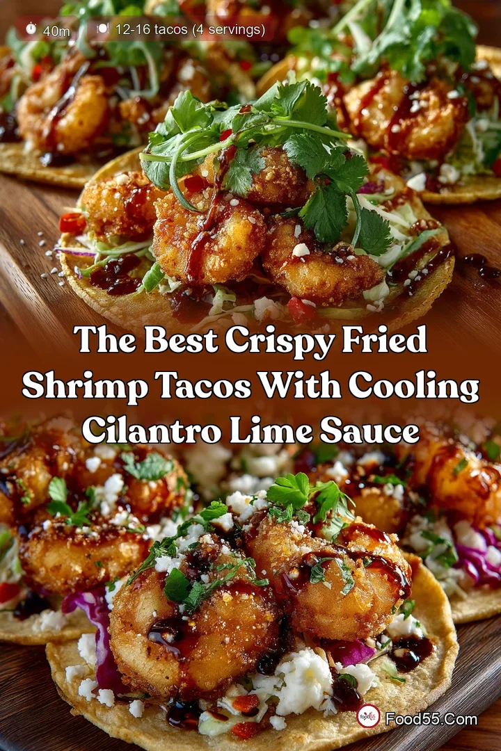 The Best Crispy Fried Shrimp Tacos with Cooling Cilantro Lime Sauce