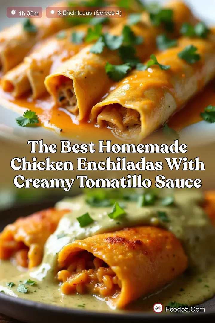 The Best Homemade Chicken Enchiladas with Creamy Tomatillo Sauce