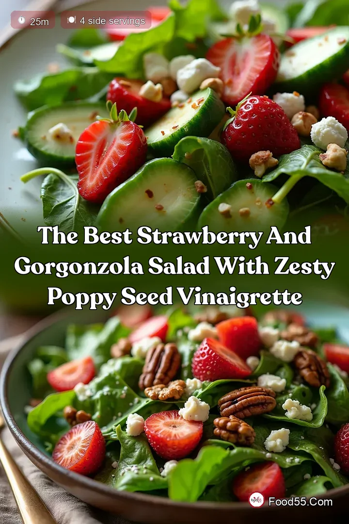 The Best Strawberry and Gorgonzola Salad with Zesty Poppy Seed Vinaigrette