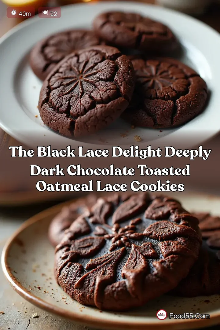 The Black Lace Delight Deeply Dark Chocolate Toasted Oatmeal Lace Cookies
