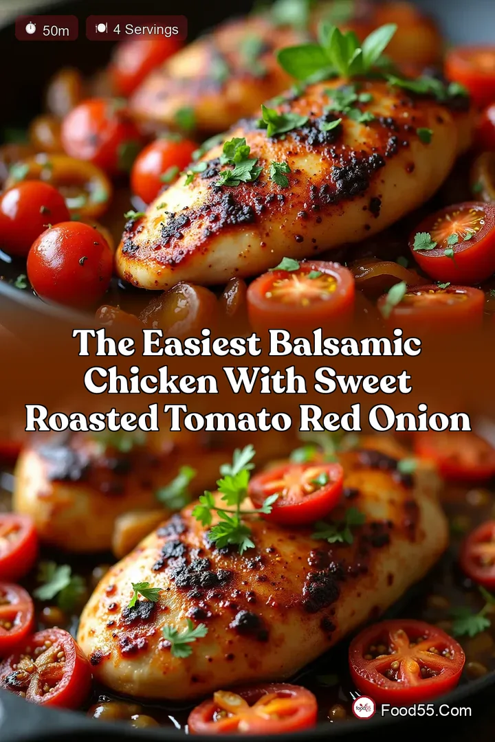 The Easiest Balsamic Chicken with Sweet Roasted Tomato Red Onion