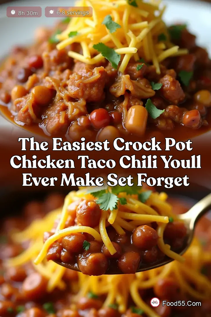 The Easiest Crock Pot Chicken Taco Chili Youll Ever Make Set Forget