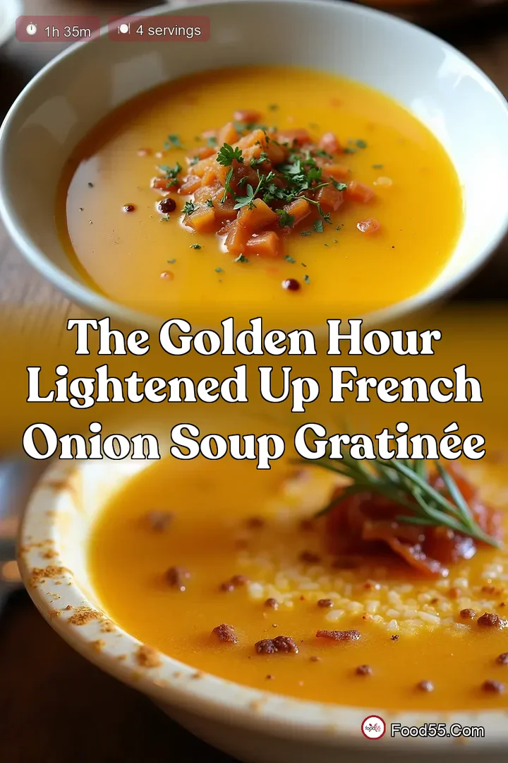 The Golden Hour Lightened Up French Onion Soup Gratin&eacute;e