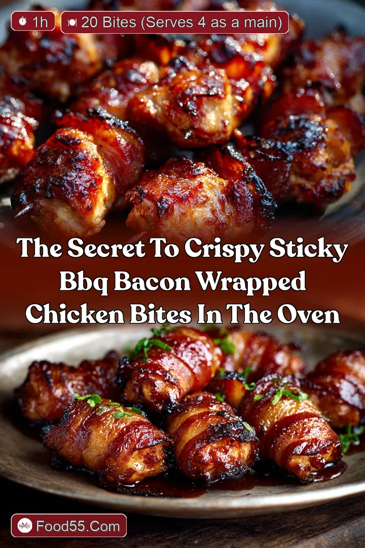 The Secret to Crispy Sticky BBQ Bacon Wrapped Chicken Bites In the Oven