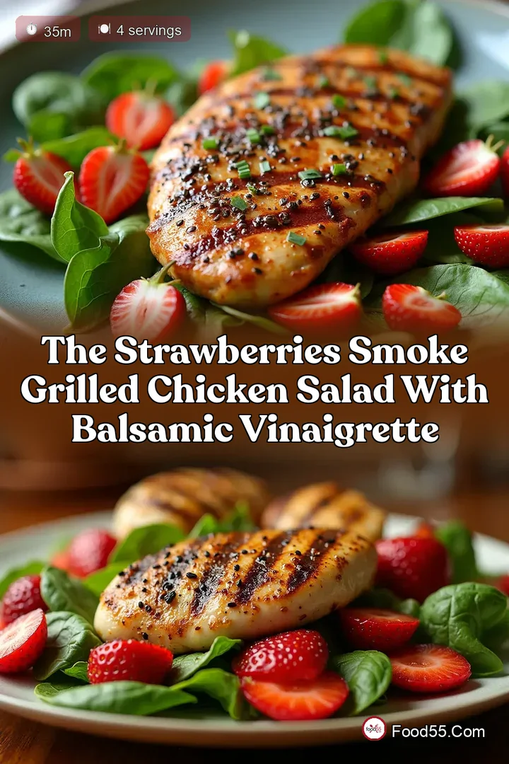 The Strawberries Smoke Grilled Chicken Salad with Balsamic Vinaigrette