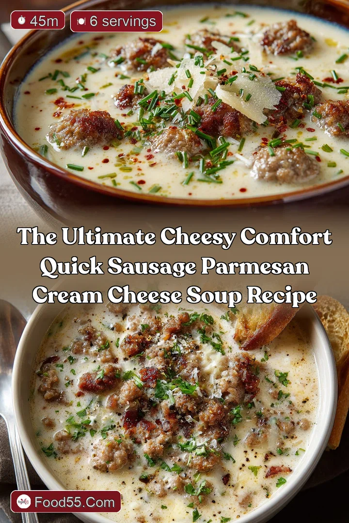 The Ultimate Cheesy Comfort Quick Sausage Parmesan Cream Cheese Soup Recipe