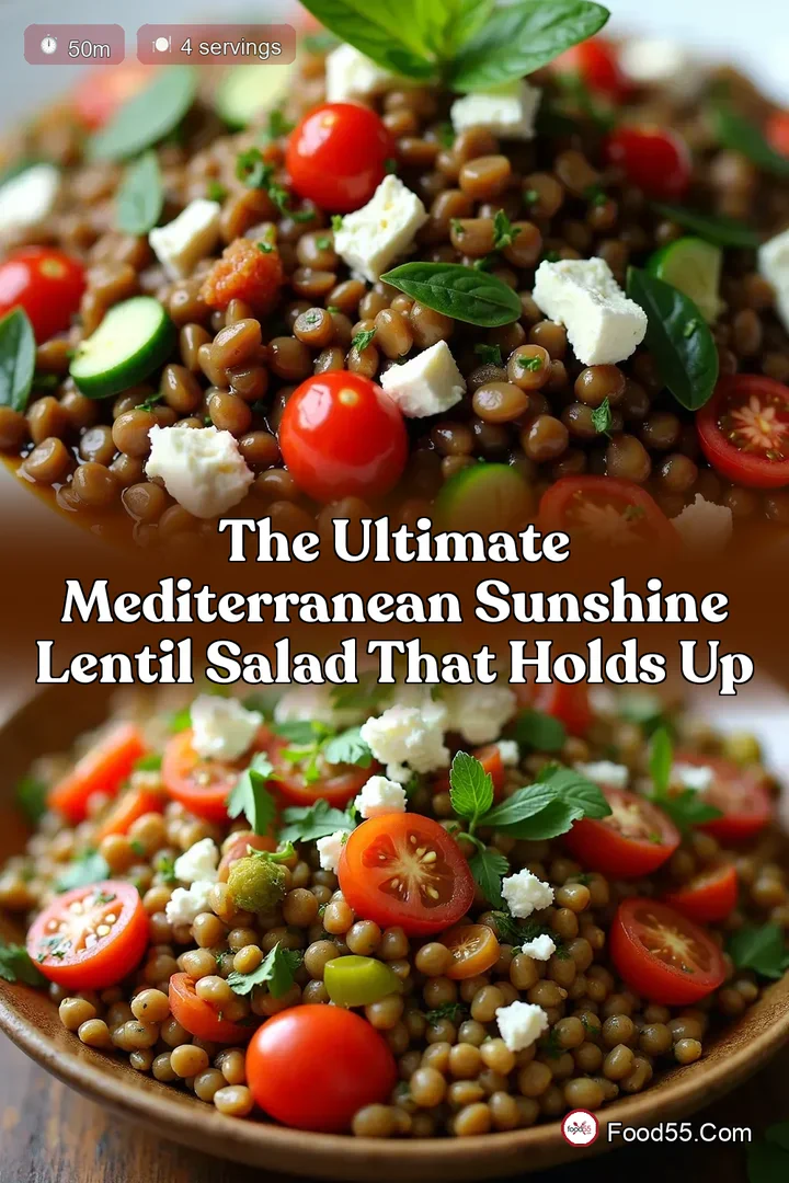 The Ultimate Mediterranean Sunshine Lentil Salad That Holds Up
