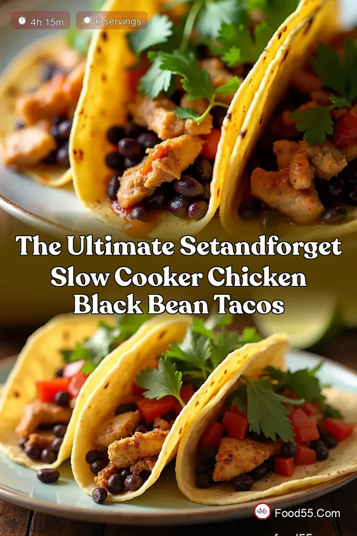 The Ultimate SetandForget Slow Cooker Chicken Black Bean Tacos