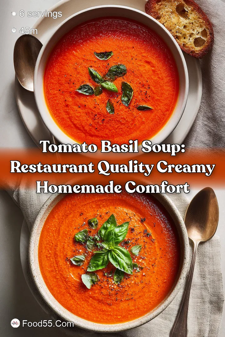 Tomato Basil Soup: Restaurant Quality Creamy Homemade Comfort