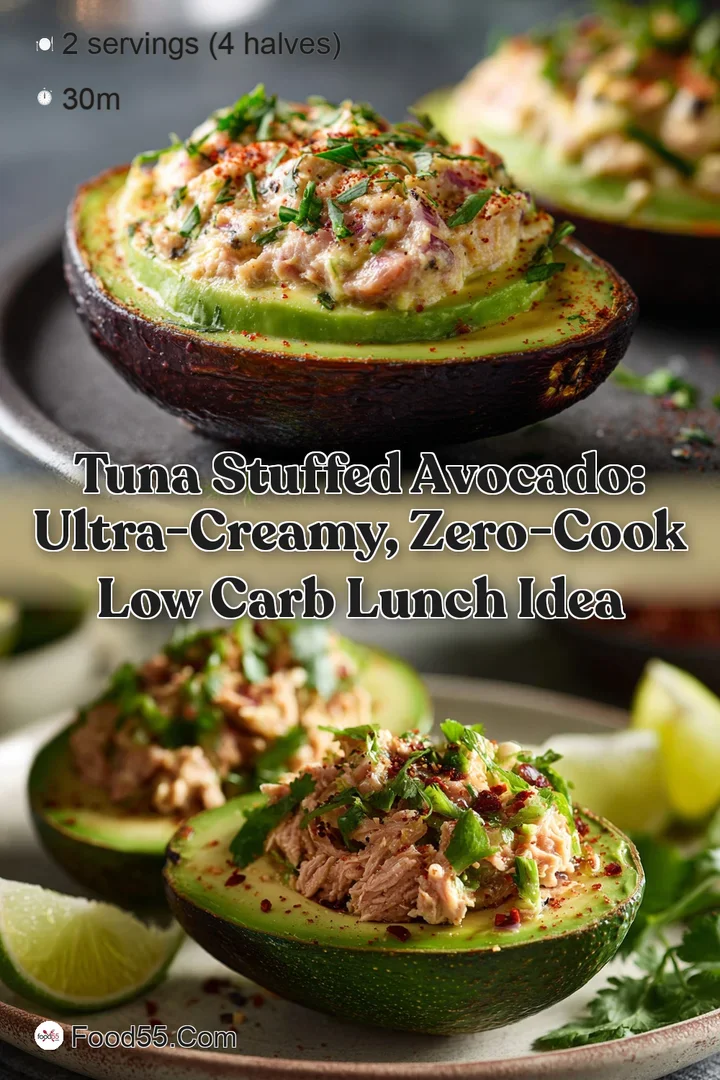 Tuna Stuffed Avocado: Ultra-Creamy Zero-Cook Low Carb Lunch Idea