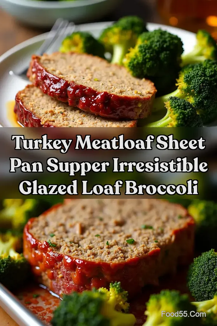 Turkey Meatloaf Sheet Pan Supper Irresistible Glazed Loaf Broccoli
