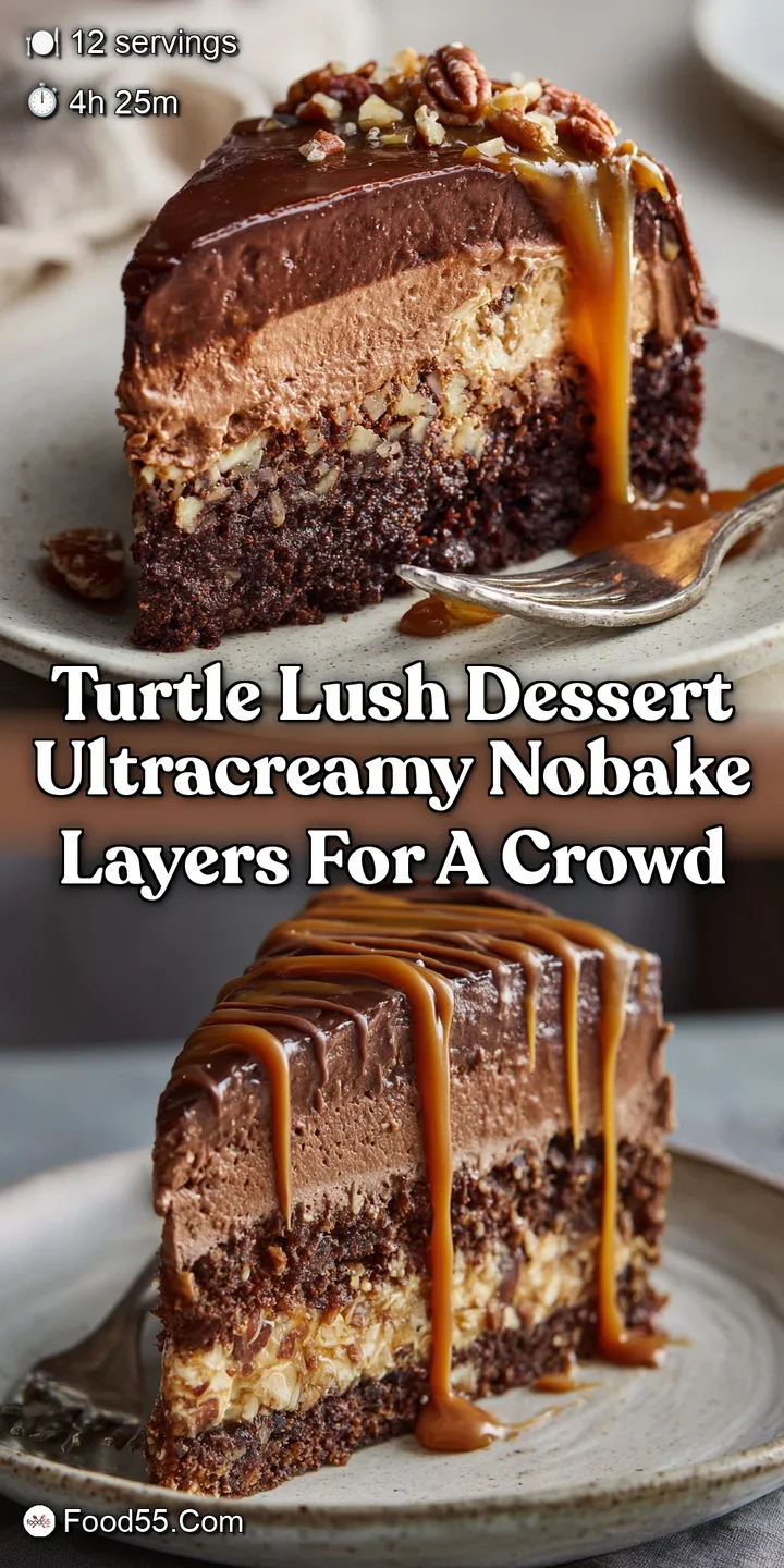 Turtle Lush Dessert UltraCreamy NoBake Layers for a Crowd
