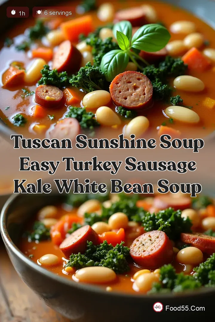 Tuscan Sunshine Soup Easy Turkey Sausage Kale White Bean Soup