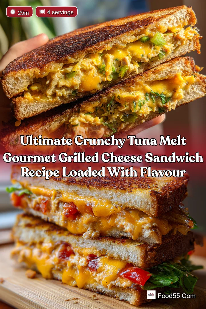Ultimate Crunchy Tuna Melt Gourmet Grilled Cheese Sandwich Recipe Loaded with Flavour