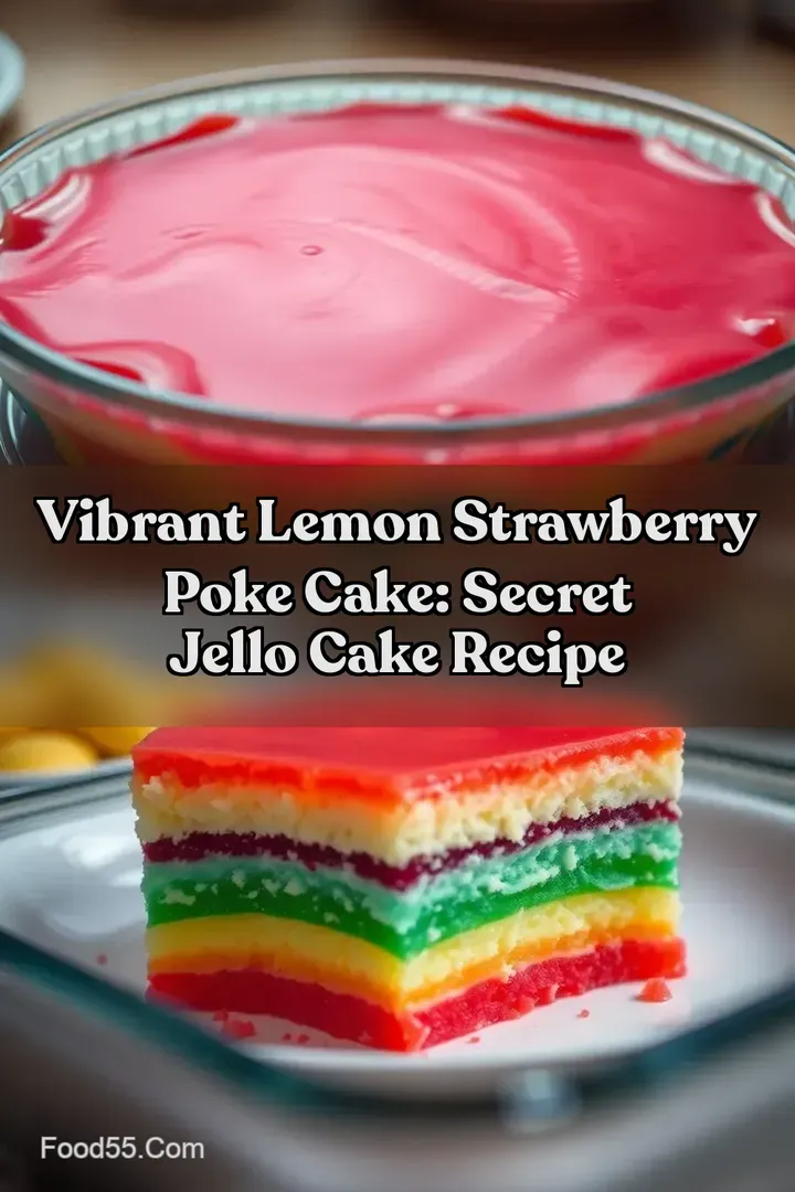 Vibrant Lemon Strawberry Poke Cake: Secret Jello Cake Recipe : PIN FOR LATER Vibrant Lemon Strawberry Poke Cake: Secret Jello Cake Recipe
