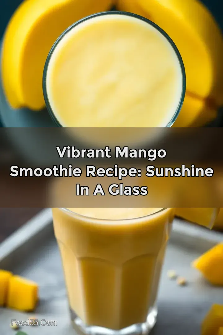 Vibrant Mango Smoothie Recipe: Sunshine in a Glass : PIN FOR LATER Vibrant Mango Smoothie Recipe: Sunshine in a Glass