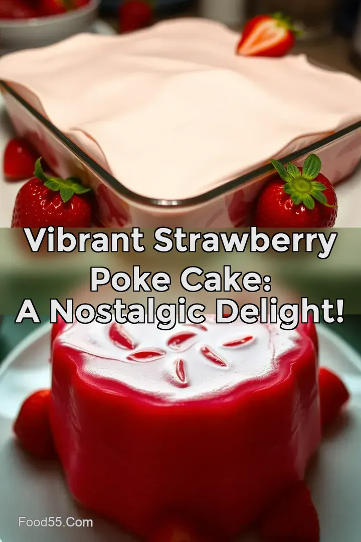 Vibrant Strawberry Poke Cake: A Nostalgic Delight! : PIN FOR LATER Vibrant Strawberry Poke Cake: A Nostalgic Delight!