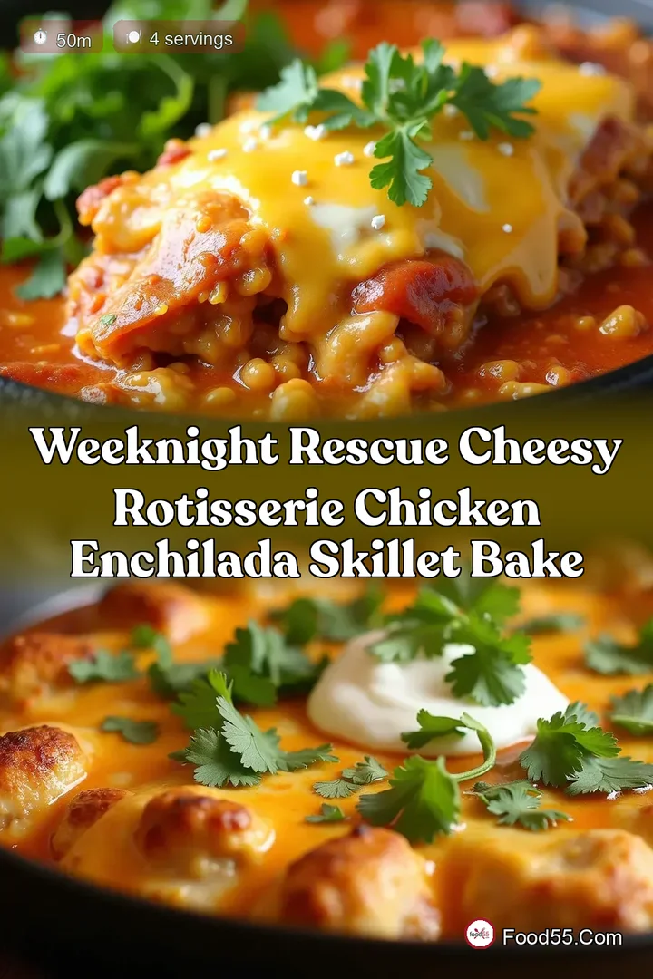 Weeknight Rescue Cheesy Rotisserie Chicken Enchilada Skillet Bake