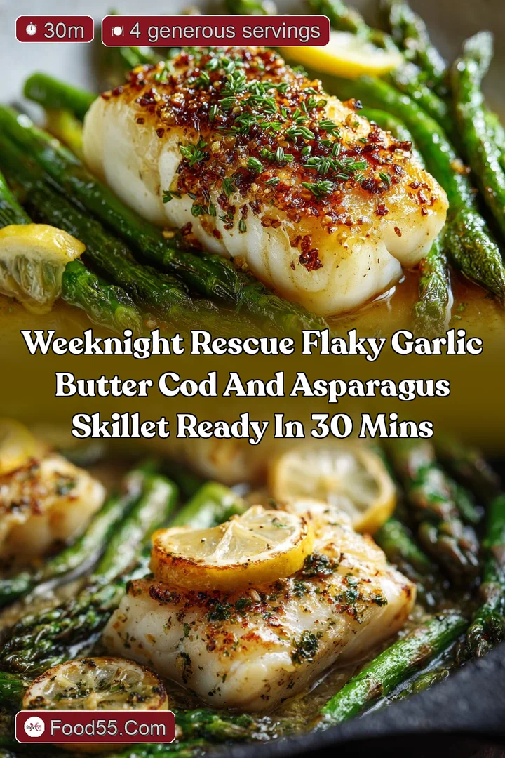 Weeknight Rescue Flaky Garlic Butter Cod and Asparagus Skillet Ready in 30 Mins