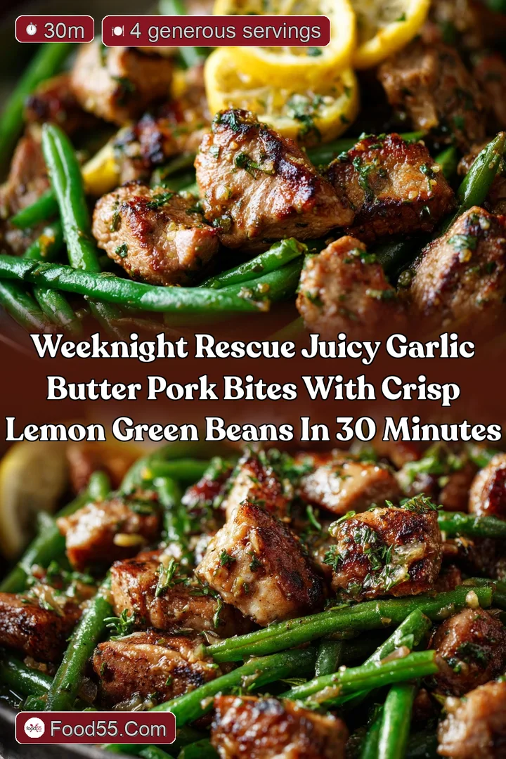 Weeknight Rescue Juicy Garlic Butter Pork Bites with Crisp Lemon Green Beans in 30 Minutes
