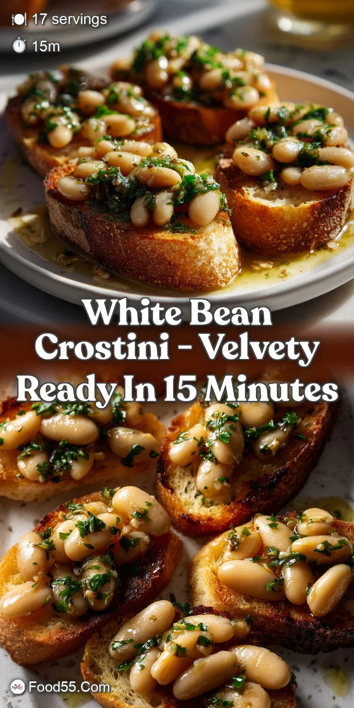 White Bean Crostini - Velvety Ready in 15 Minutes