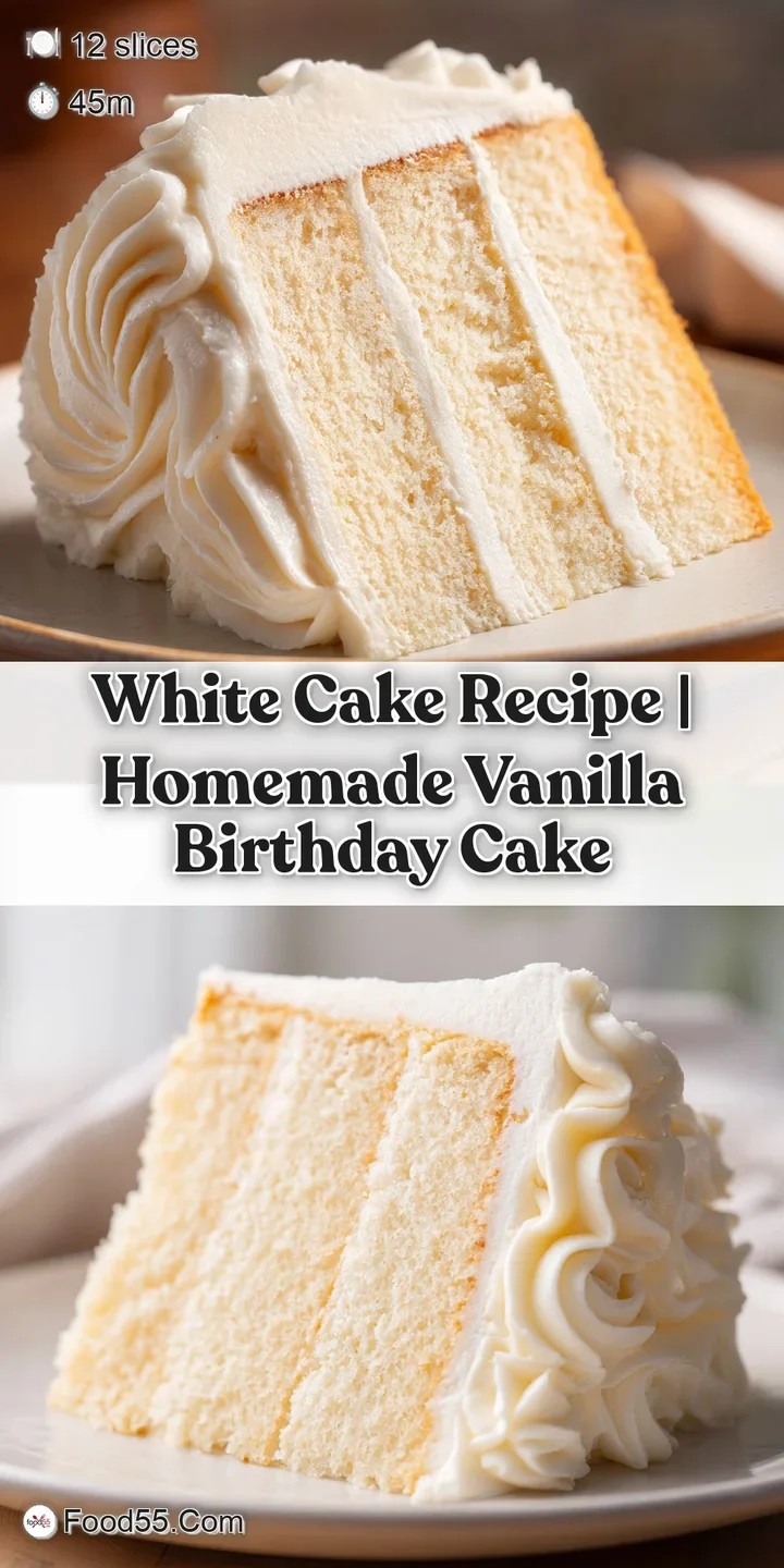 Close-up of a soft, fluffy white cake crumb with thick, velvety ivory frosting and a delicate sprinkle of sugar.