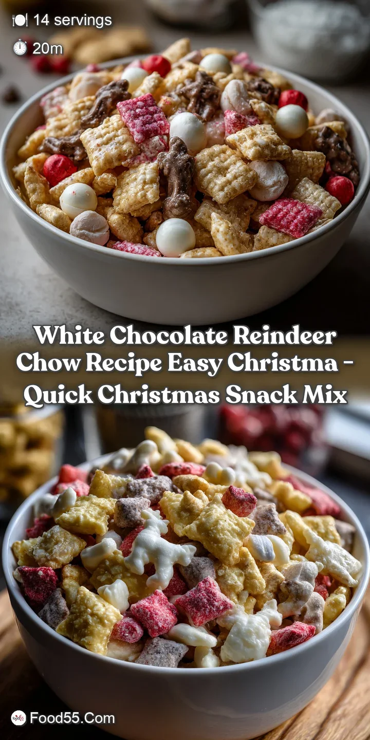 White Chocolate Reindeer Chow Recipe Easy Christma - Quick Christmas Snack Mix