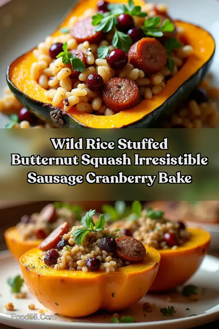 Wild Rice Stuffed Butternut Squash Irresistible Sausage Cranberry Bake