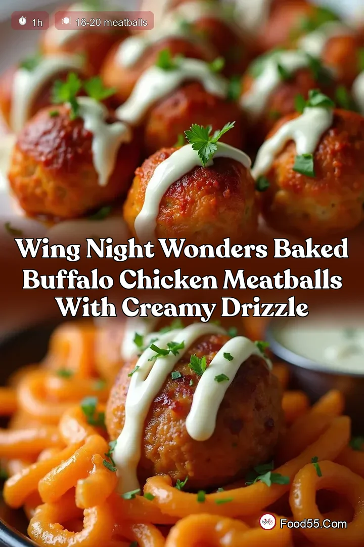 Wing Night Wonders Baked Buffalo Chicken Meatballs with Creamy Drizzle