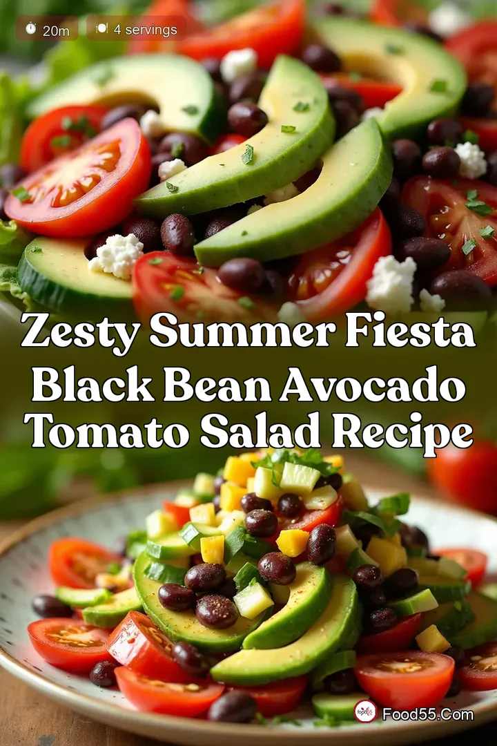 Zesty Summer Fiesta Black Bean Avocado Tomato Salad Recipe