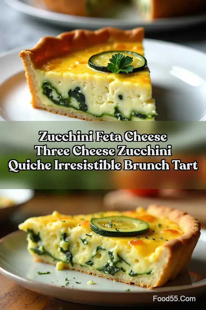 Zucchini Feta Cheese Three Cheese Zucchini Quiche Irresistible Brunch Tart